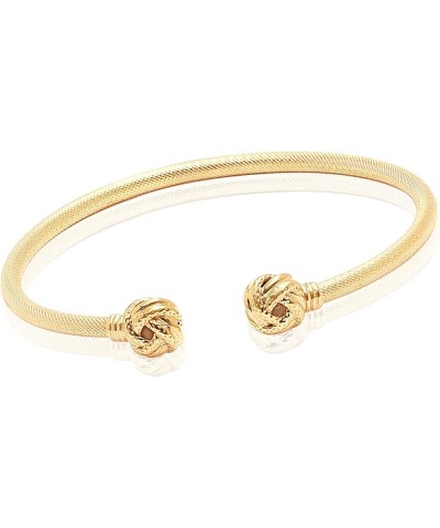 925 Sterling Silver 18K Gold-Plated Italian Cuff Bangle Bracelet for Women Teen Love-Knot Bangle $23.59 Bracelets