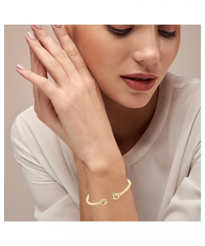 925 Sterling Silver 18K Gold-Plated Italian Cuff Bangle Bracelet for Women Teen Love-Knot Bangle $23.59 Bracelets