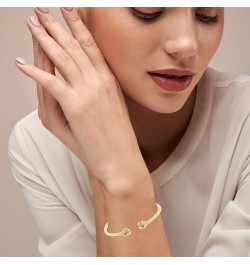 925 Sterling Silver 18K Gold-Plated Italian Cuff Bangle Bracelet for Women Teen Love-Knot Bangle $23.59 Bracelets