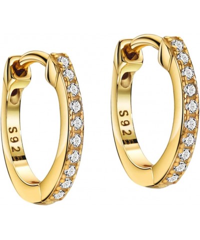 Huggie Hoop Earrings 18K Gold Plated 925 Sterling Silver CZ Pave Earrings Women Small Hoop Earrings Stacking Earrings $7.97 E...