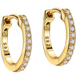 Huggie Hoop Earrings 18K Gold Plated 925 Sterling Silver CZ Pave Earrings Women Small Hoop Earrings Stacking Earrings $7.97 E...