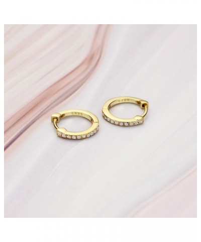 Huggie Hoop Earrings 18K Gold Plated 925 Sterling Silver CZ Pave Earrings Women Small Hoop Earrings Stacking Earrings $7.97 E...