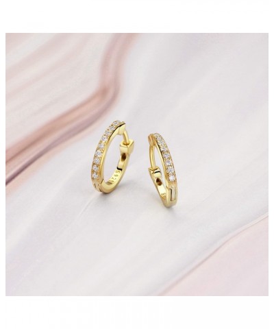 Huggie Hoop Earrings 18K Gold Plated 925 Sterling Silver CZ Pave Earrings Women Small Hoop Earrings Stacking Earrings $7.97 E...