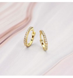 Huggie Hoop Earrings 18K Gold Plated 925 Sterling Silver CZ Pave Earrings Women Small Hoop Earrings Stacking Earrings $7.97 E...